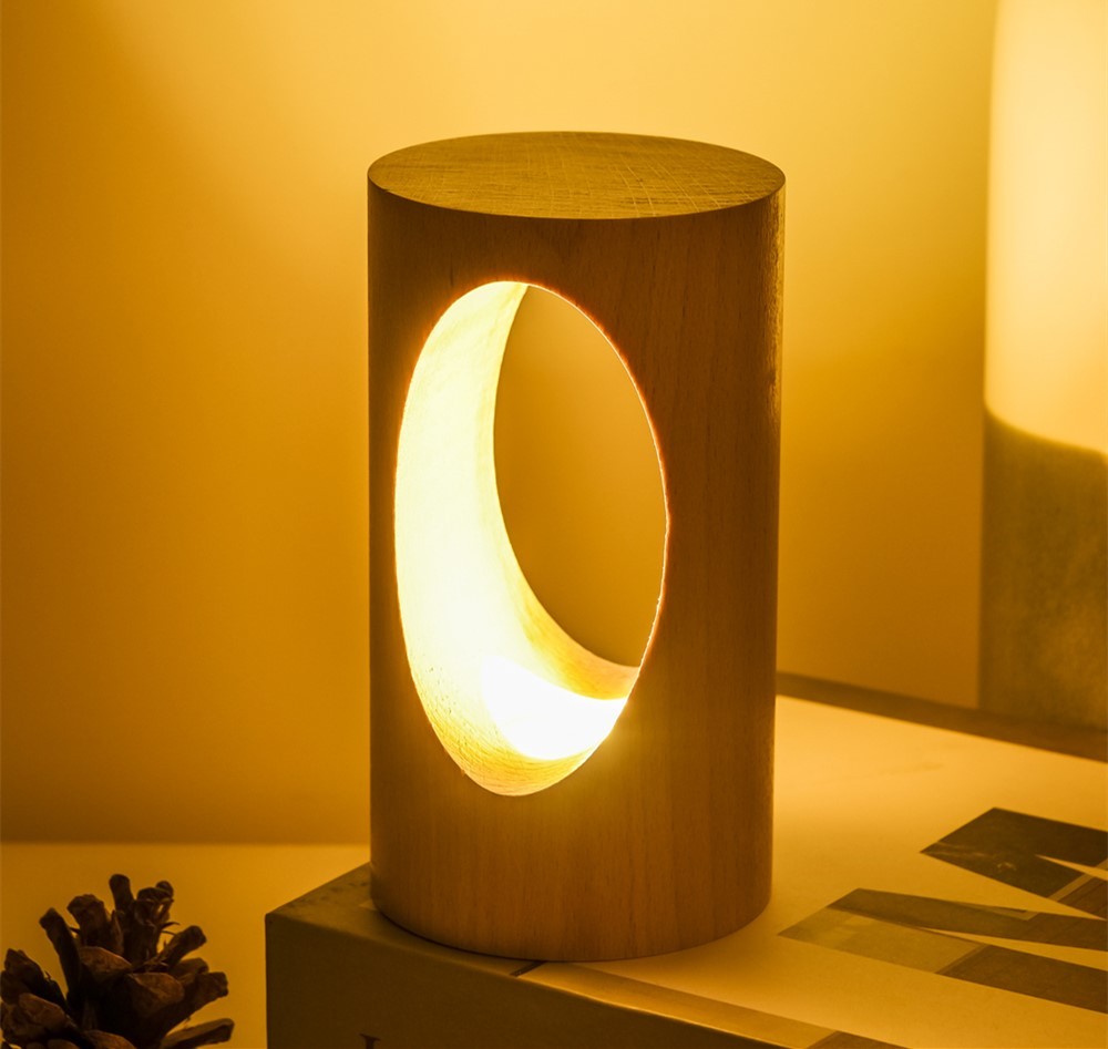 Solid Wood LED Reading Lamp - Illuminate Your Space with Style