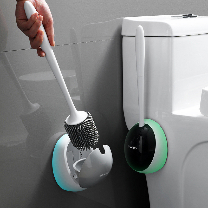 Wall-Mounted Silicone Toilet Brush | Efficient Bathroom Cleaning