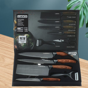 Stainless Steel Knives Wooden Handle Set for Precise Cutting