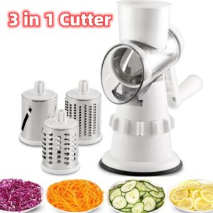 Vegetable Slicer Accessories: 3-in-1 Manual Kitchen Grater